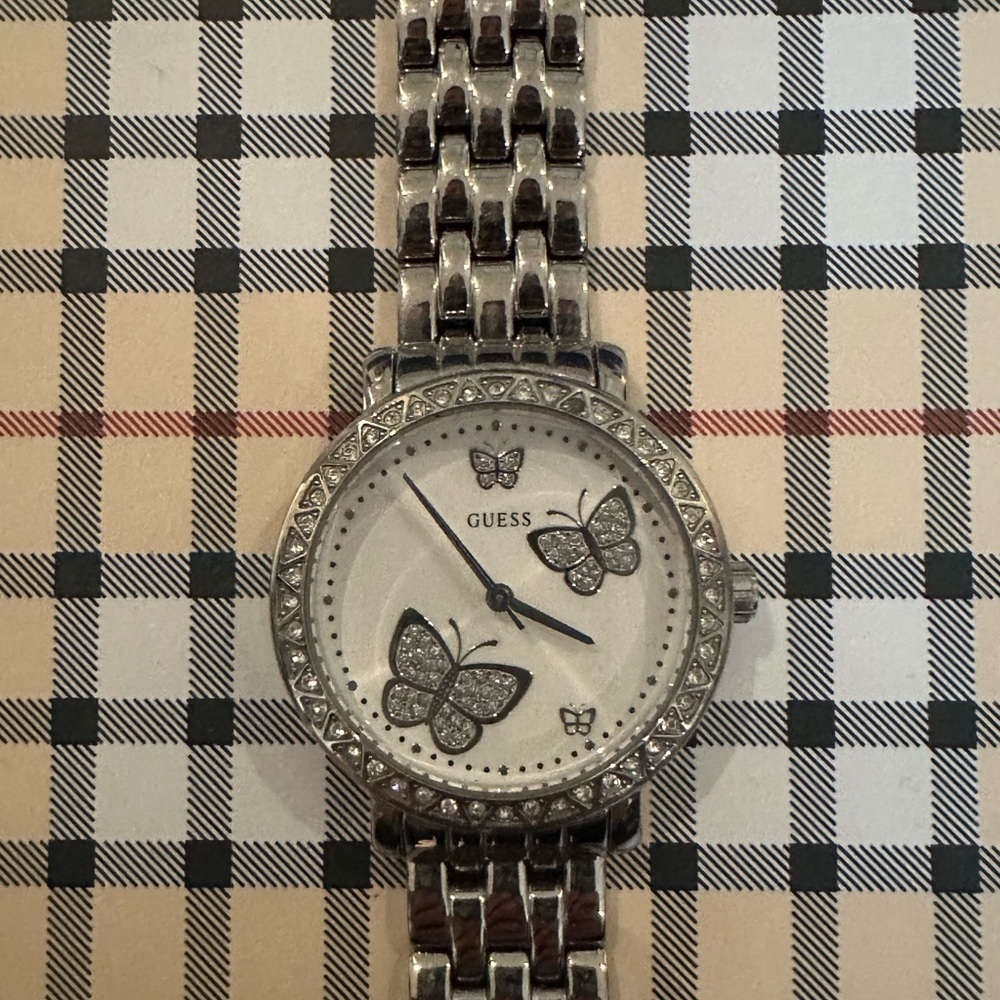 Guess Silver Butterfly Watch G86013L